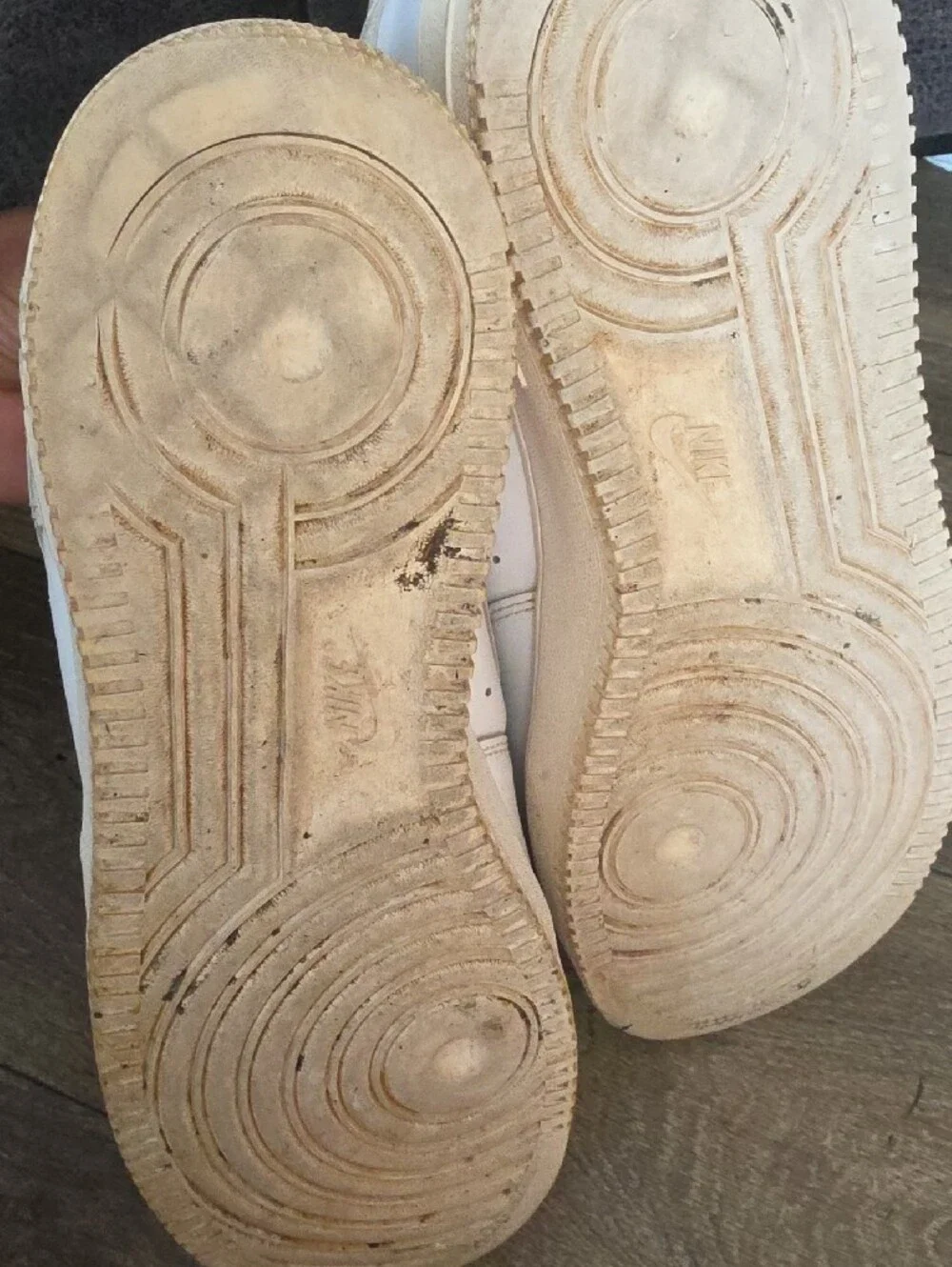 Nike Kids White Sneakers with Tan Sole